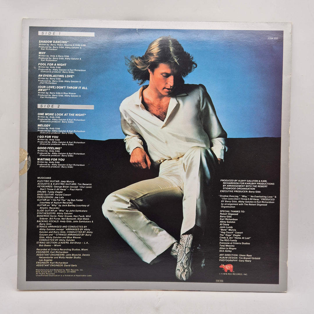 Andy Gibb Shadow Dancing vinyl LP retro