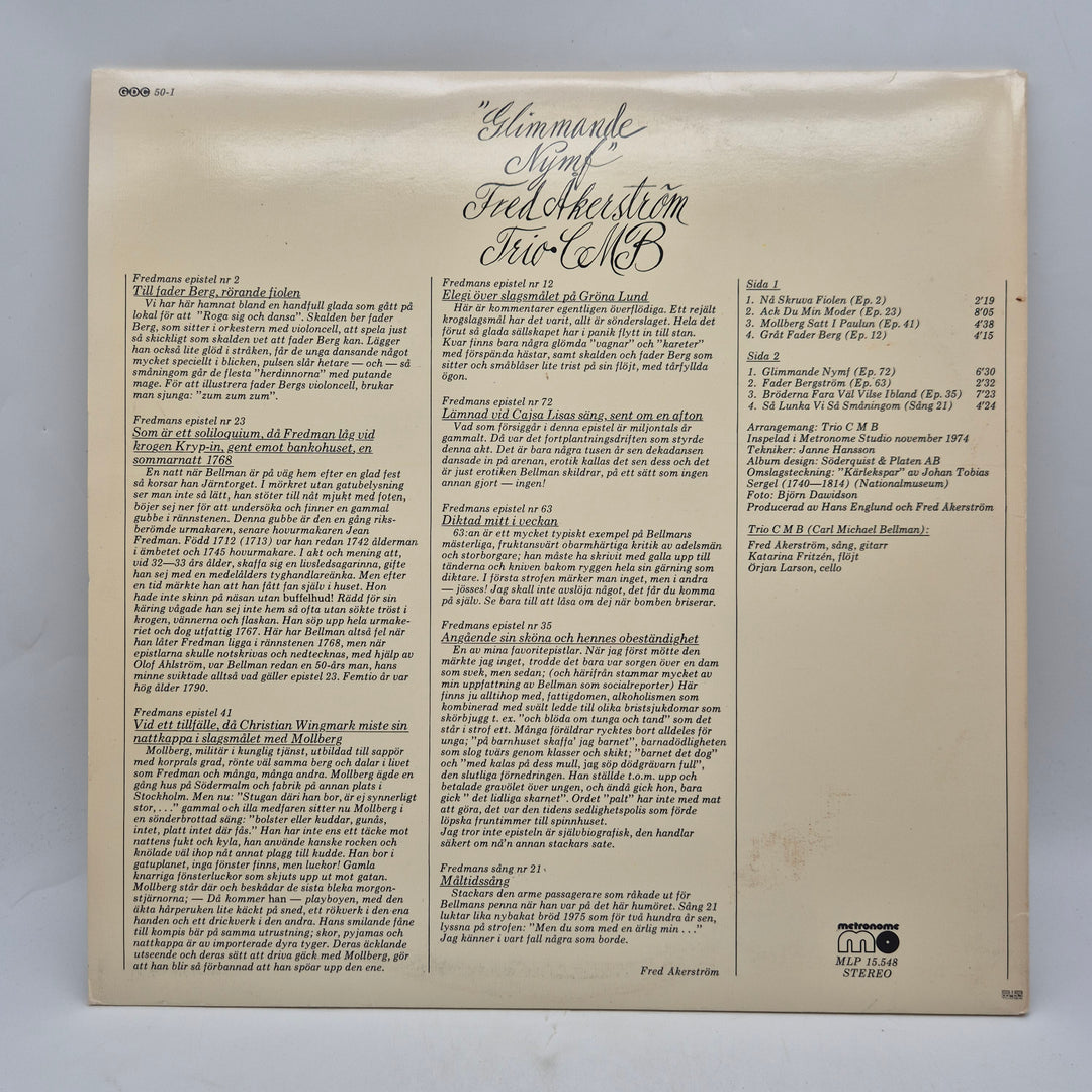 Glimmande Nymf vinyl LP Fred Åkerström retro