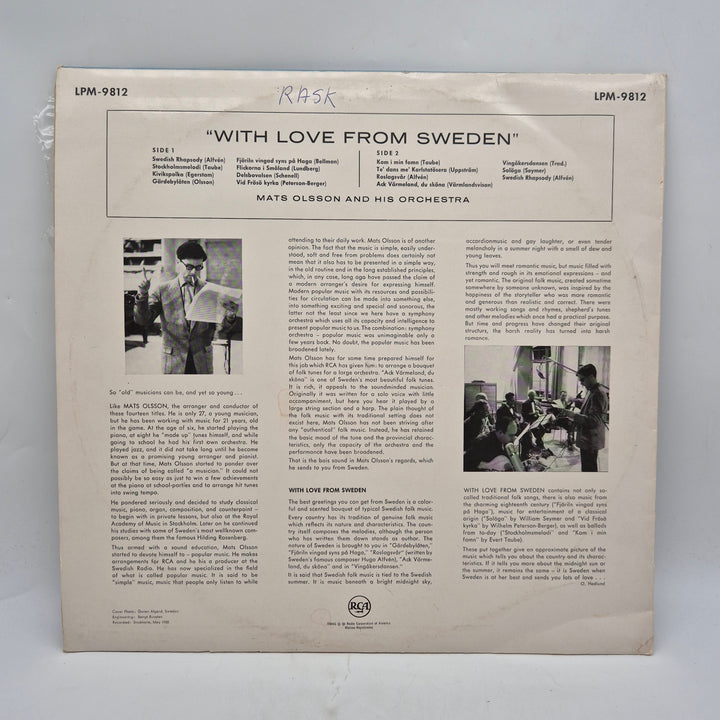 Retro vinyl LP With Love From Sweden