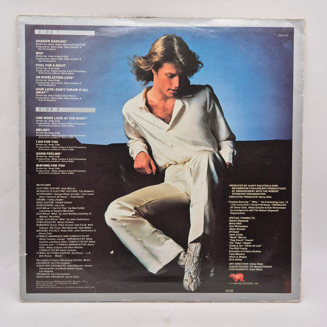 Andy Gibb Shadow Dancing vinyl LP retro