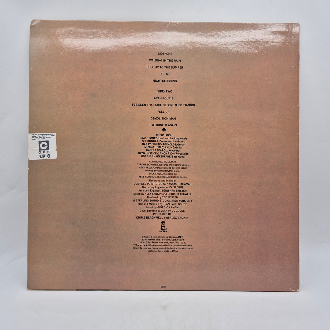 Grace Jones Nightclubbing retro vinyl LP