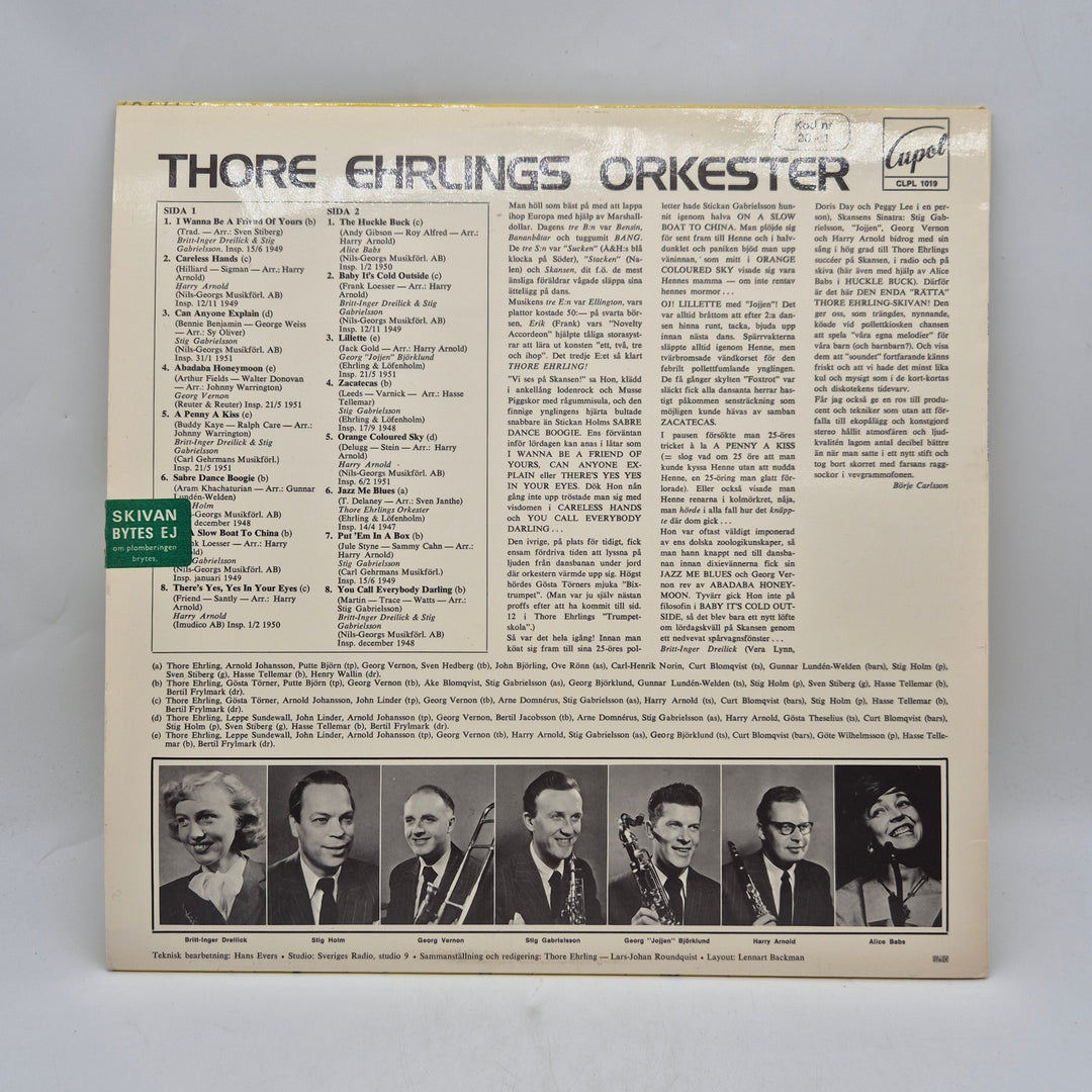 Retro vinyl LP Thore Ehrlings Orkester Cupol