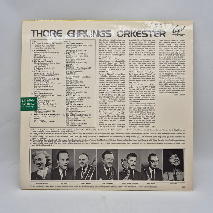Retro vinyl LP Thore Ehrlings Orkester Cupol