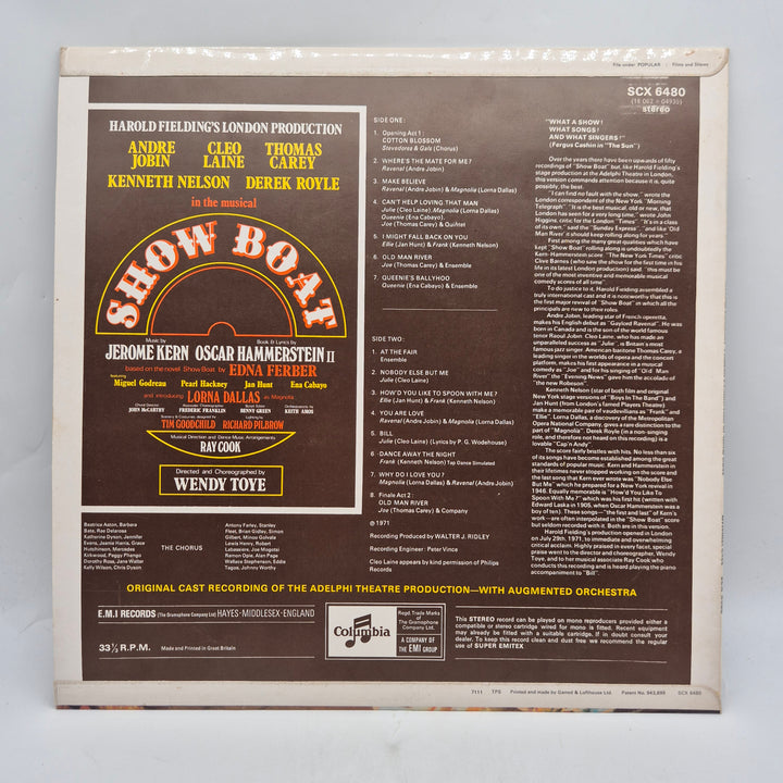 Show Boat original cast vinyl Columbia retro