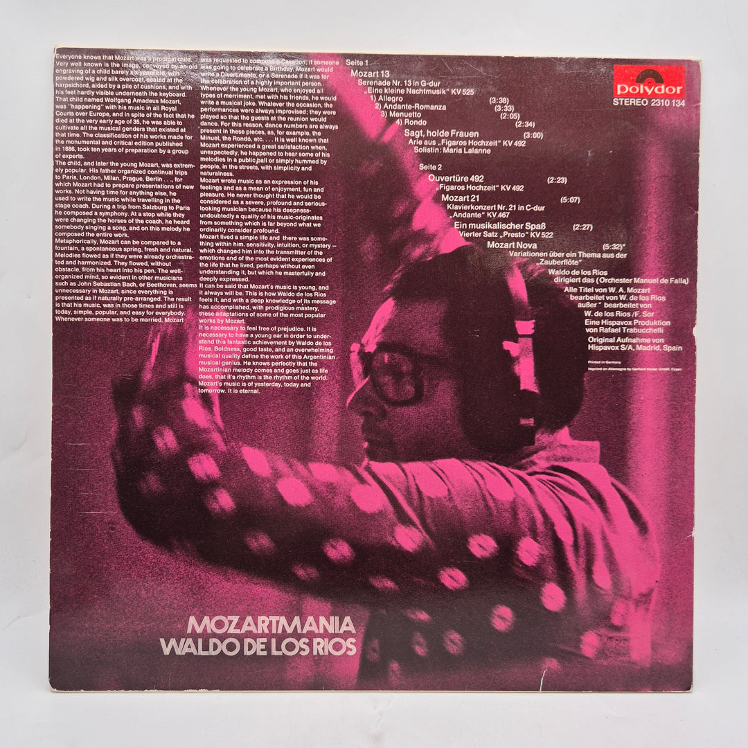 Mozartmania LP Waldo de los Rios retro Polydor