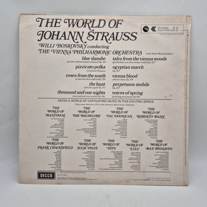 Vintage LP Johann Strauss Decca Vienna Philharmonic