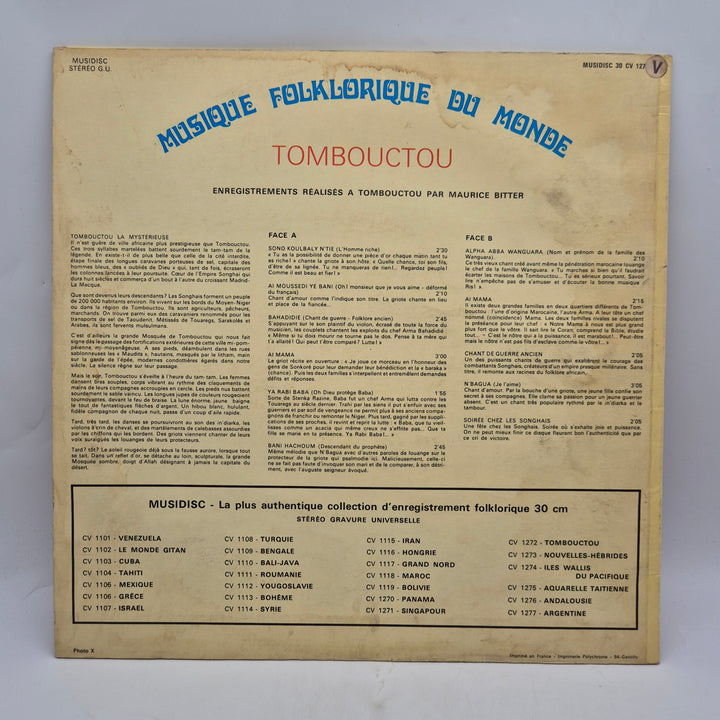 Retro LP Musique Folklorique Tombouctou rött omslag