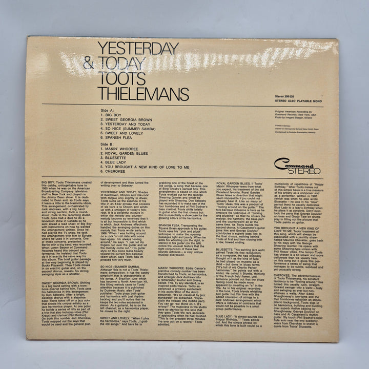 Toots Thielemans Yesterday & Today retro LP