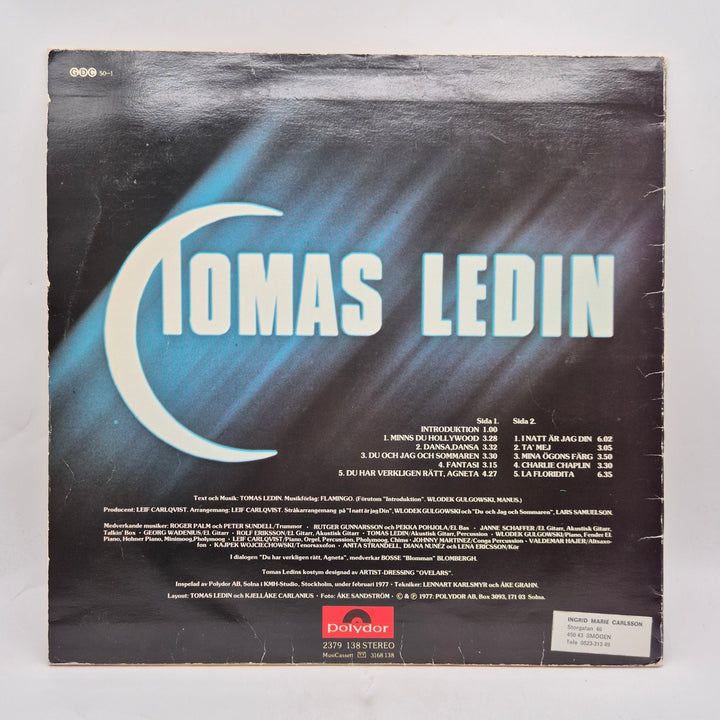 Tomas Ledin klassisk retro LP Polydor