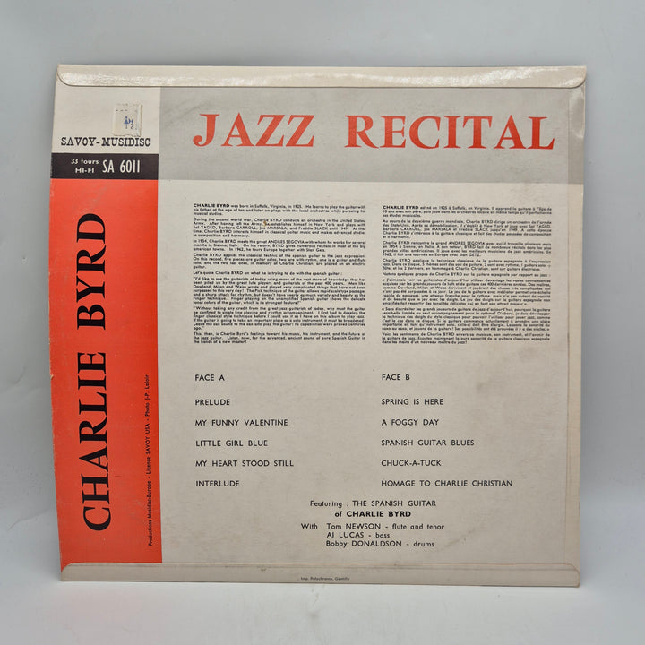 Charlie Byrd Jazz Recital LP retrovinyl