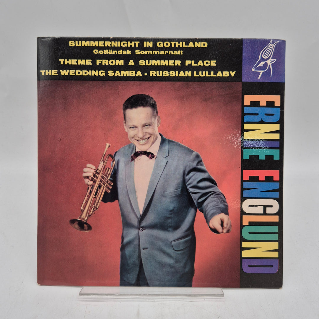 Retro blå vinylsingel Ernie Englund Gazell
