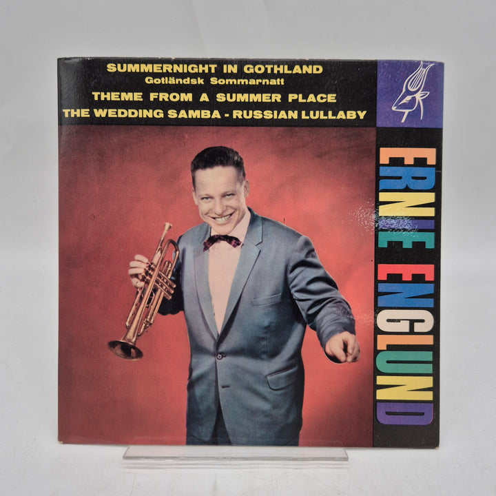 Retro blå vinylsingel Ernie Englund Gazell