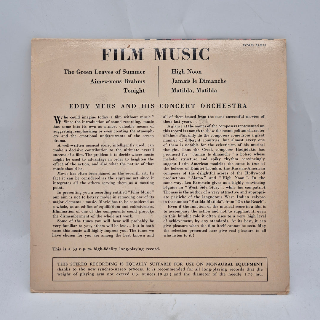 Retro EP vinylskiva filmmusik Eddy Mers