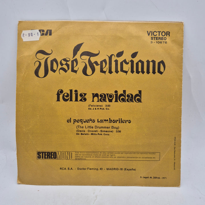 Retro vinylsingel José Feliciano Feliz Navidad