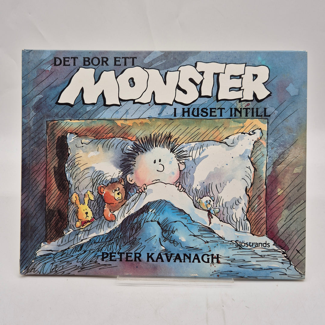 Retro bilderbok Det bor ett monster intill