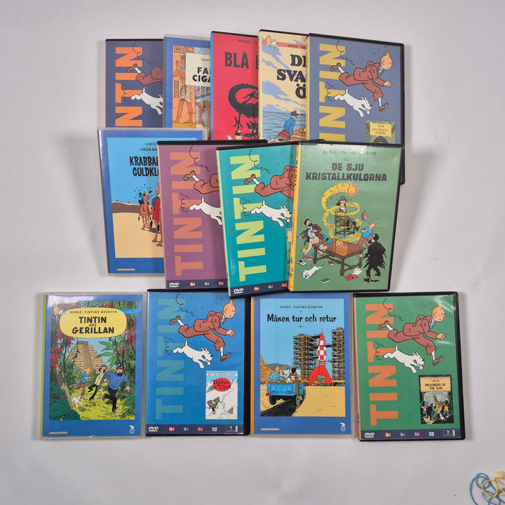 Klassiskt Tintin dvd samlingspaket retro svensk