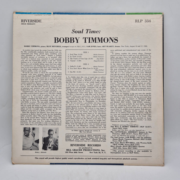 Soul Time Bobby Timmons retro jazz LP