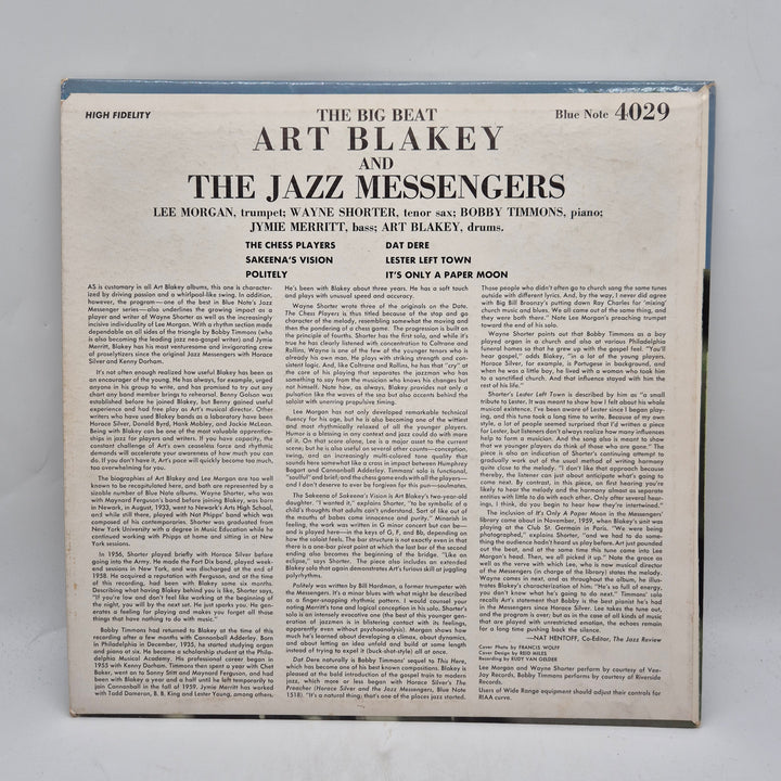 Art Blakey The Big Beat Blue Note LP