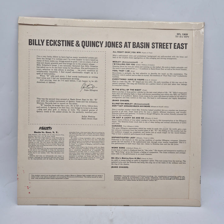Billy Eckstine Quincy Jones jazz LP vintage