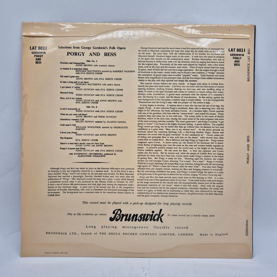 George Gershwin Porgy and Bess vintage LP