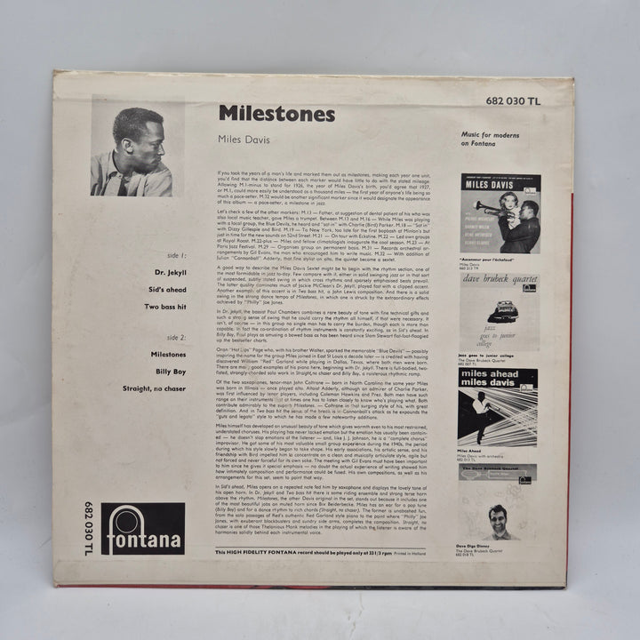 Miles Davis Milestones retro vinyl LP Fontana