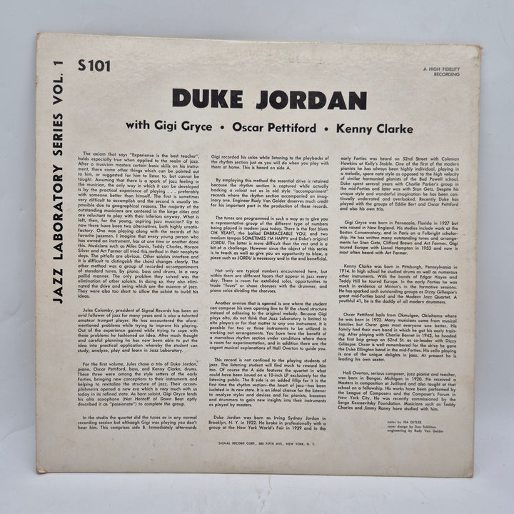 Duke Jordan Jazz Laboratory Vol 1 LP