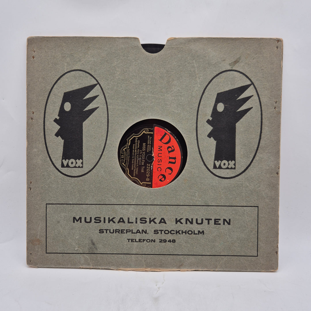 Retro 78-varvs grammofonskiva VOX Musikaliska Knuten