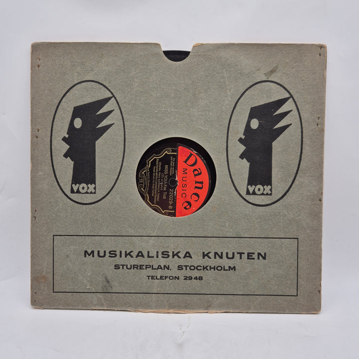 Retro 78-varvs grammofonskiva VOX Musikaliska Knuten