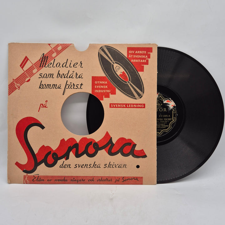 Sonora retro 78-varvs grammofonskiva med fodral