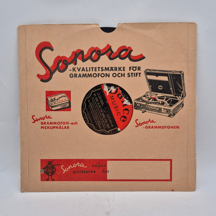 Sonora retro 78-varvs grammofonskiva med fodral