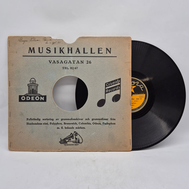 Vintage grammofonskiva Sonora 78 rpm Musikhallen