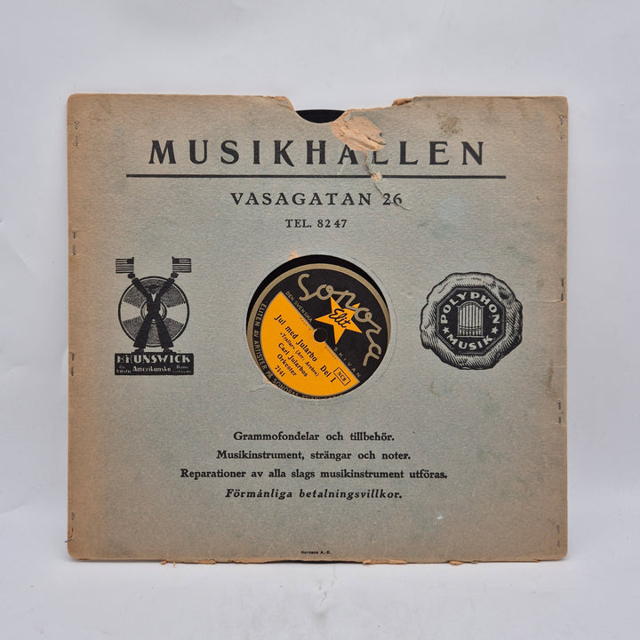 Vintage grammofonskiva Sonora 78 rpm Musikhallen