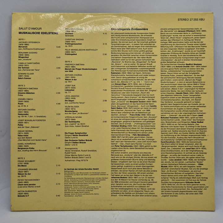 Salut d’amour klassisk samlings LP retro Supraphon