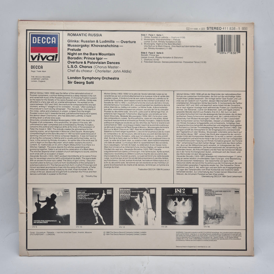 Romantic Russia LP Decca Viva retro