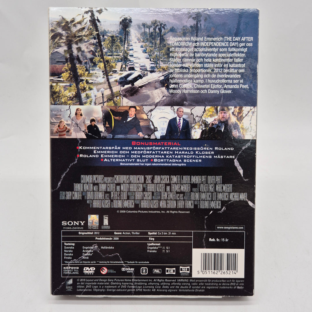 2012 katastroffilm DVD Sony Pictures begagnad
