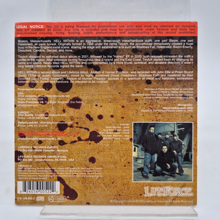 Hell Within promo CD Asylum Of The Human Predator