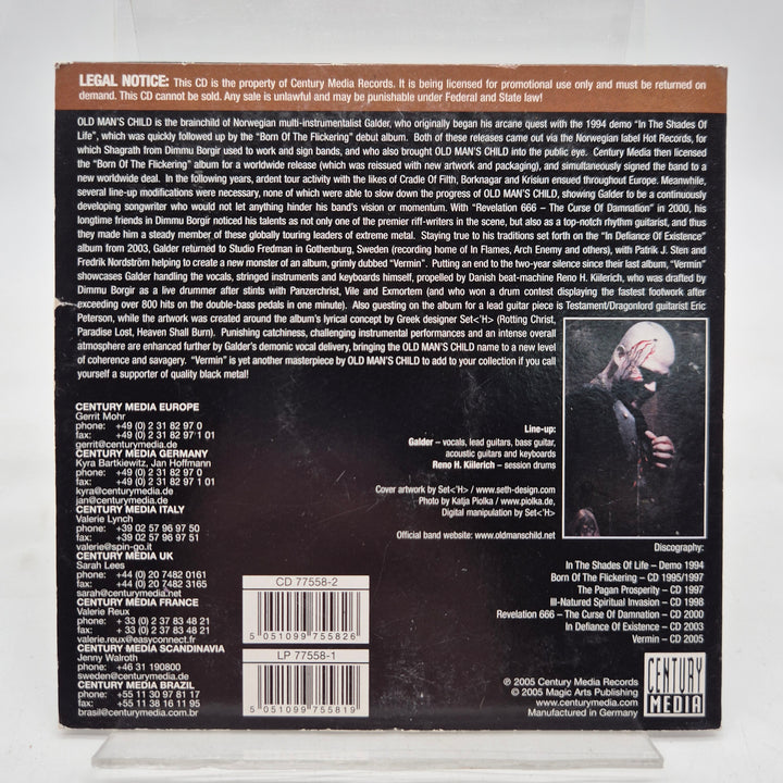 Old Man’s Child Vermin promo CD digipack