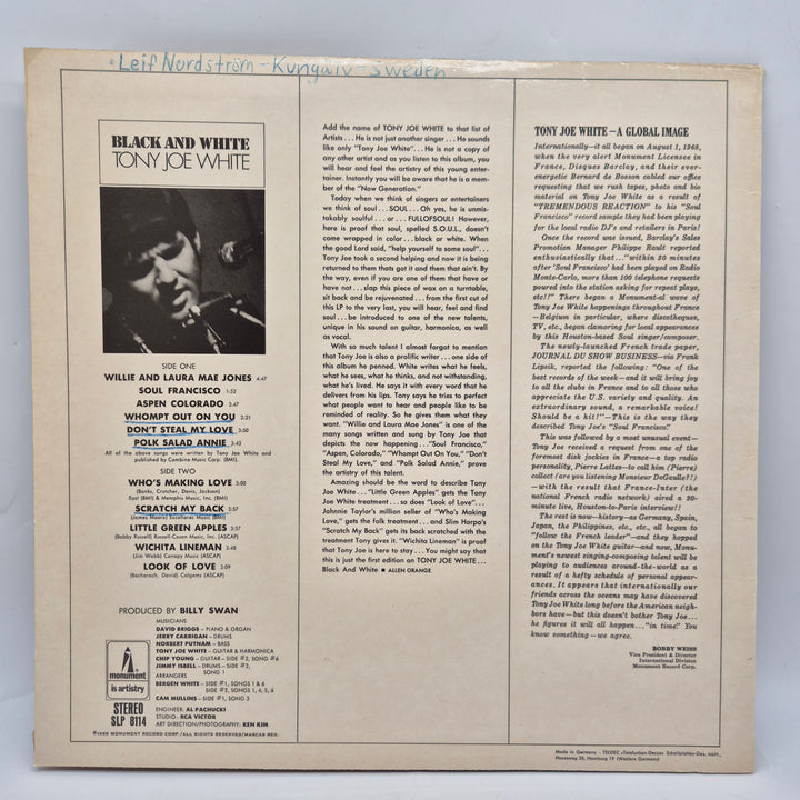 Tony Joe White Black and White LP retro