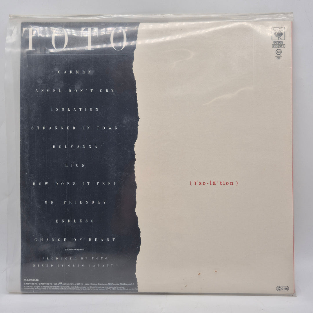 Toto Isolation klassisk retro vinyl LP