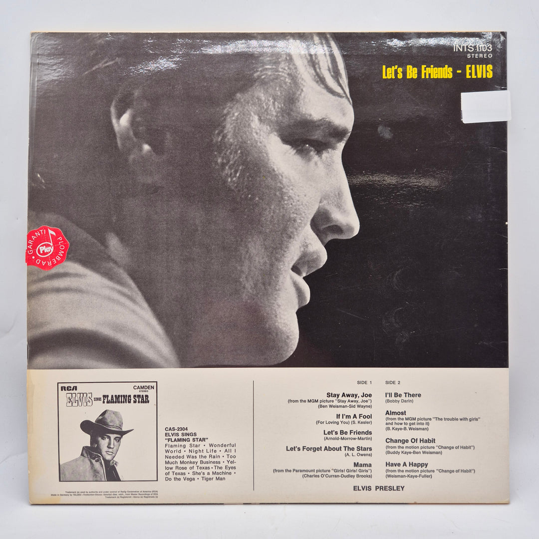 Elvis Presley Lets Be Friends retro LP