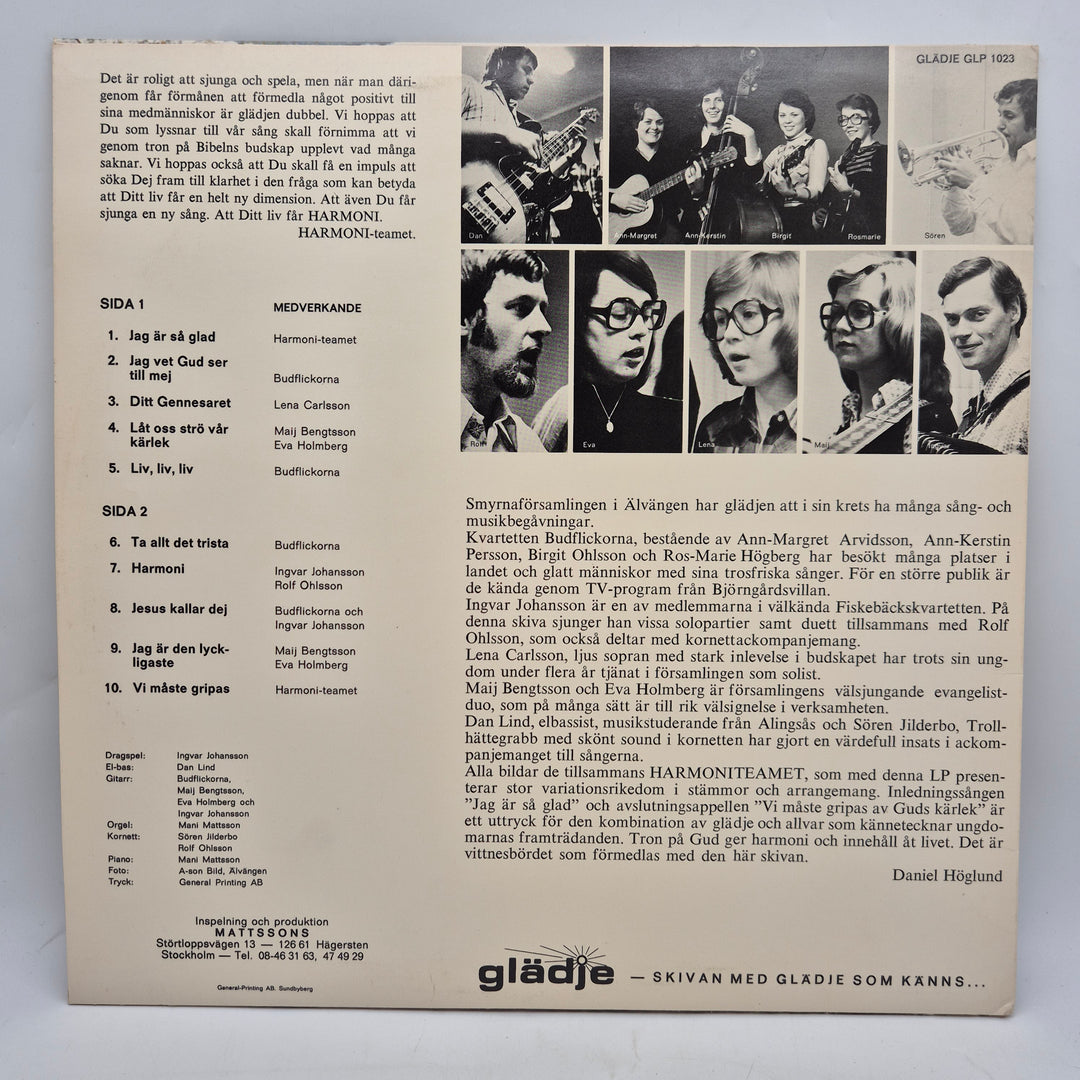 Retro LP Harmoni-teamet Älvängen kristen gospel