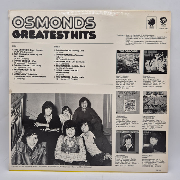 Osmonds Greatest Hits vinyl LP retro 70-tal