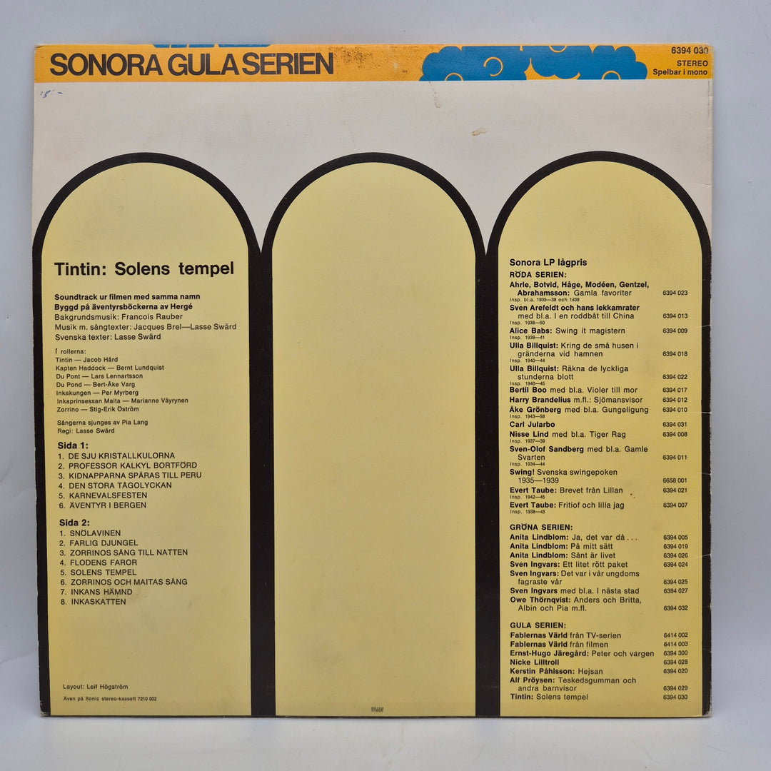 Tintin Solens tempel retro LP soundtrack