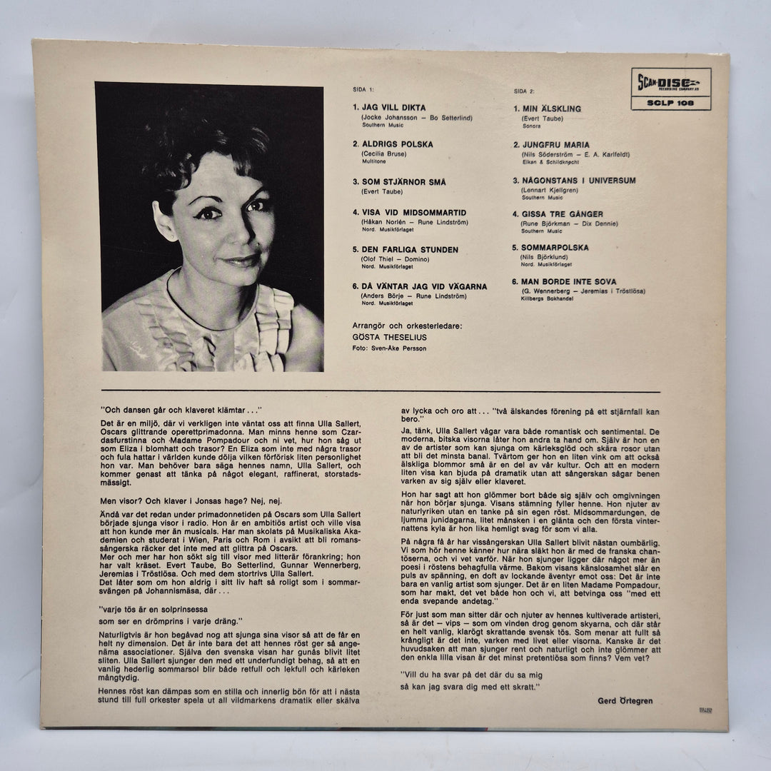 Ulla Sallert retro vinyl LP Scandia