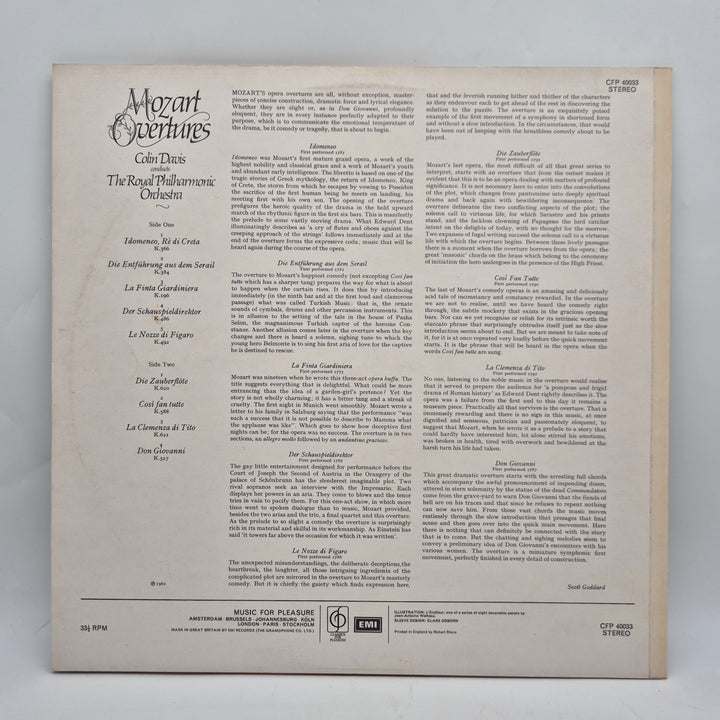Mozart ouverturer vinyl LP retro klassisk