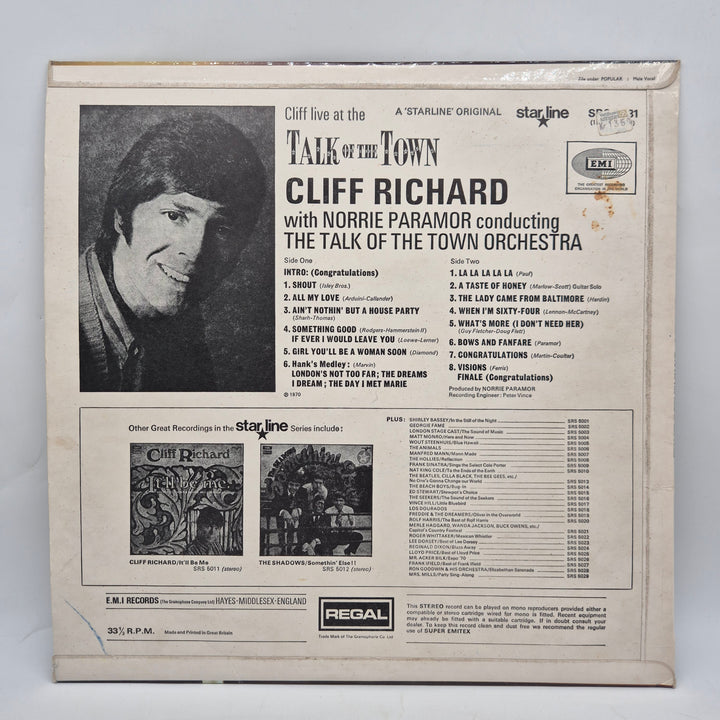 Cliff Richard livevinyl retro LP 1970-tal