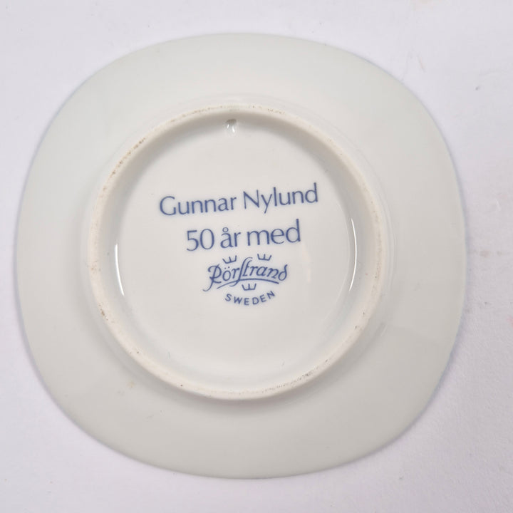 Rörstrand samlartallrik blå porslin Gunnar Nylund retro