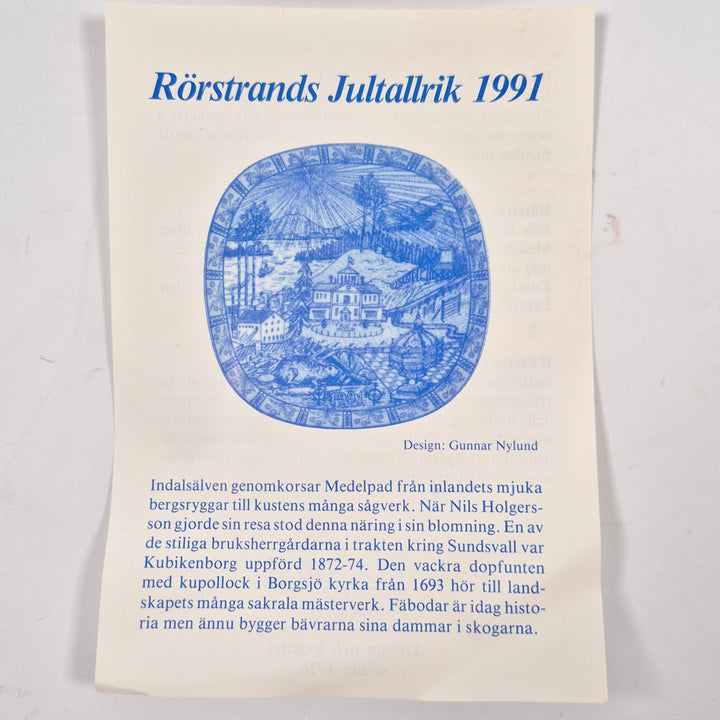 Retro blåvita samlartallrikar i porslin 1987 1991