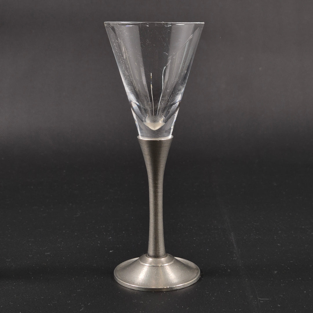 Eleganta snapsglas i glas och metall 3-pack