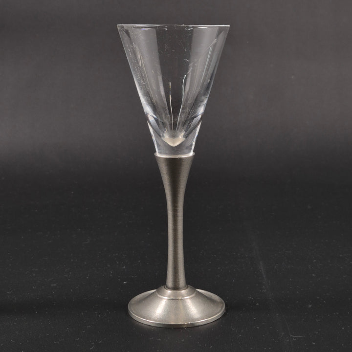 Eleganta snapsglas i glas och metall 3-pack